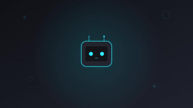 High Tech Robot Head Automation Machine Learning Icon