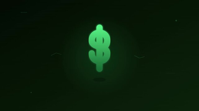 jumping dollar sign finance vector icon animation