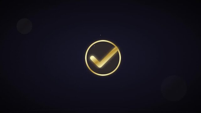Luxurious Gold Checkmark Verification Badge Sleek Animation