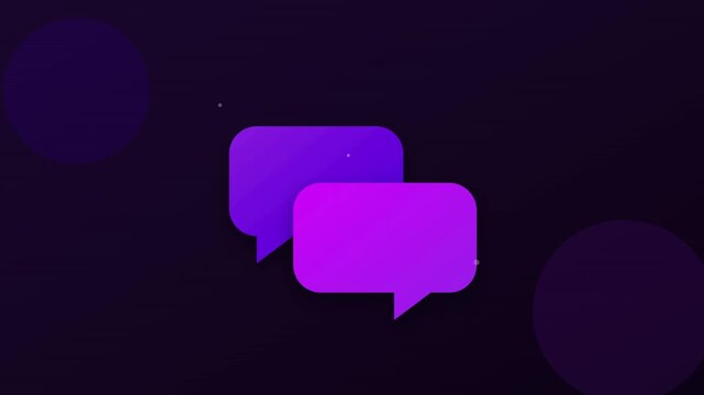 messaging chat bubble animation modern purple gradient style