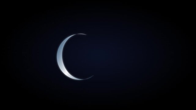 Midnight Blue Crescent Moon Night Vector Animation