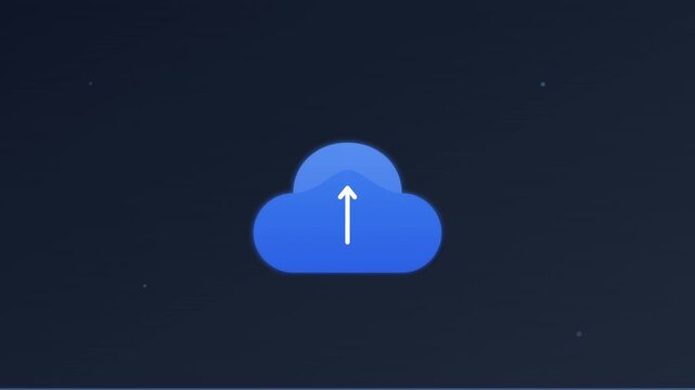 modern cloud computing data upload sync icon animation