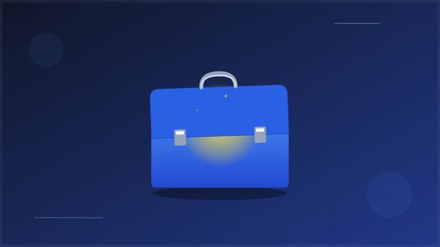 Modern Corporate Briefcase Business Work Vector Animation