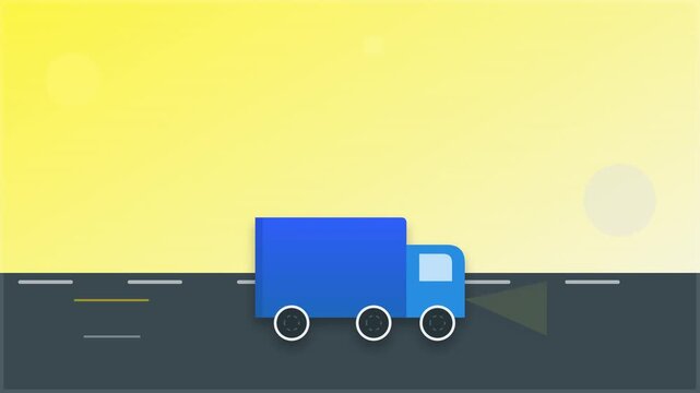 Modern Fast Delivery Truck Logistics Shipping Icon