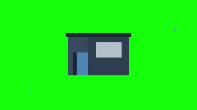 modern home house icon slate blue architecture style