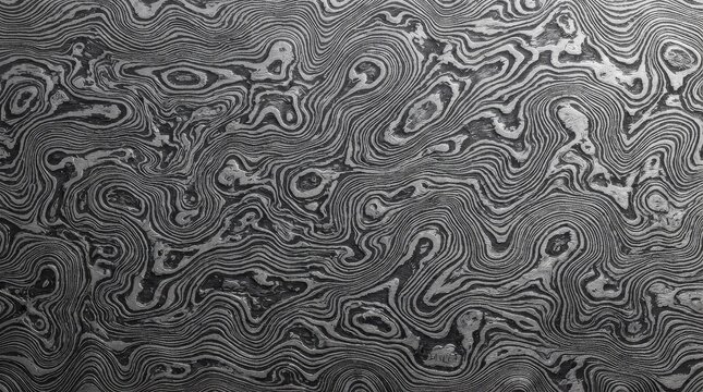 Close up macro photograph of intricate swirling metal pattern texture
