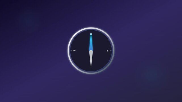 Navigational Compass Direction North Discovery Blue Vector Animation