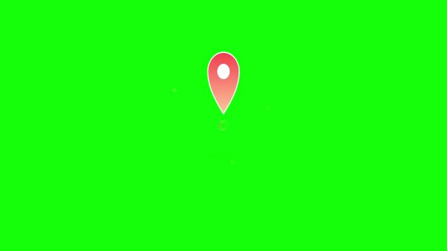 navigation map pin location animation vibrant red orange
