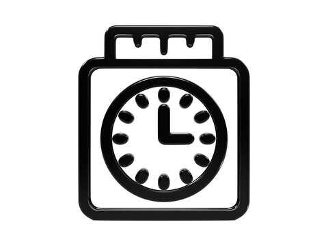 Clock black outline icon representing time management and punctuality for tasks.
