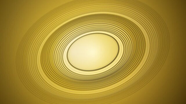 Abstract golden yellow circular pattern with concentric ring formations