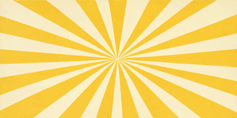 Obraz premium Yellow and beige retro sunburst radial rays background vector template for abstract pop art