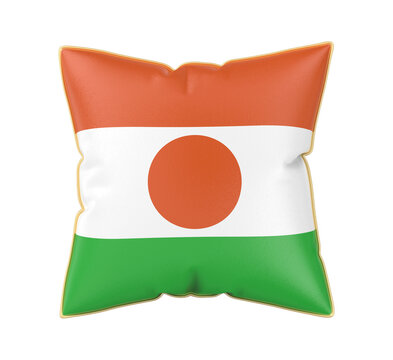 Pillow with the flag of Niger on transparent background