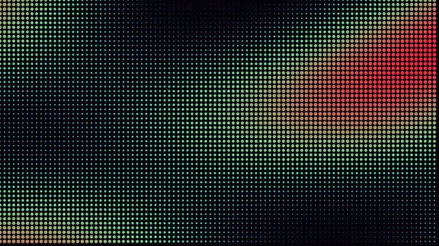 Abstract digital grid pattern with red and green pixelated highlight zones