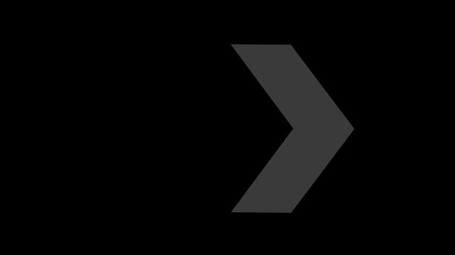 white Bold Speed Arrow Graphic for Forward Navigation Pointer isolated on transparent background 4k animation