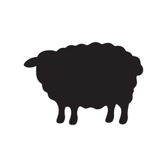 Obraz premium Black silhouette of a cute Cute sheep lamb silhouette vector 