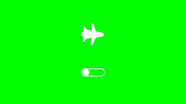 Airplane Mode and Signal Toggle Icons on Green Screen
