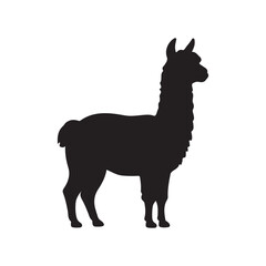 Black silhouette of a Llama vector © Taufikur