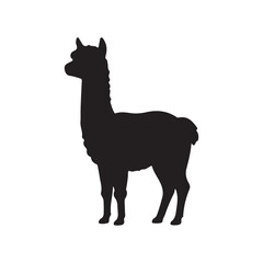 Black silhouette of a Llama vector © Taufikur