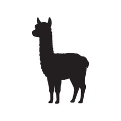 Black silhouette of a Llama vector © Taufikur