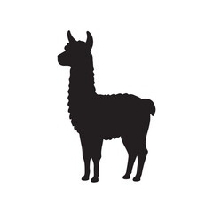 Black silhouette of a Llama vector © Taufikur