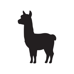 Black silhouette of a Llama vector © Taufikur