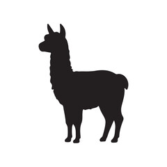 Black silhouette of a Llama vector © Taufikur