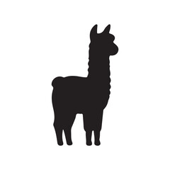 Black silhouette of a Llama vector © Taufikur