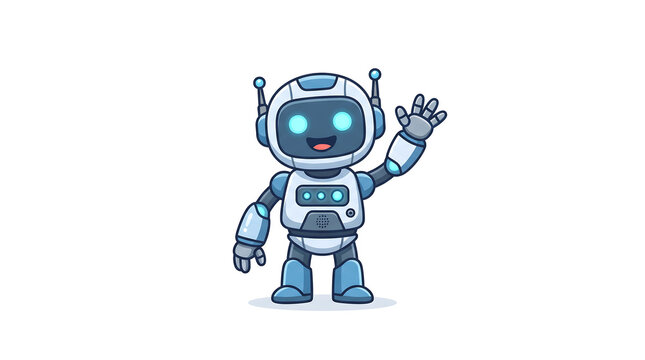 blue robot vector