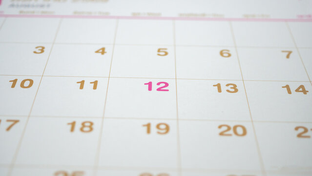 calendar page date background business planning appointment meeting concept