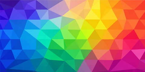 Obraz premium Colorful polygon abstract background with faceted geometric mosaic gradient texture and vibrant dynamic vector design