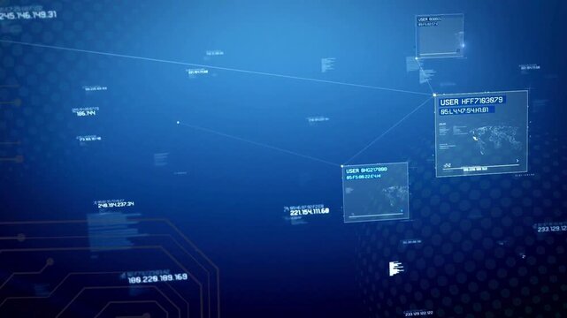 abstract technology background with world map