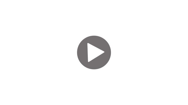 Video play buttons icon animation. Click pause and click play 4k motion video.