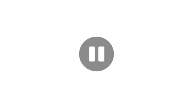 Video play buttons icon animation. Click pause and click play 4k motion video.