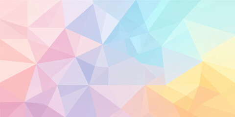 Obraz premium Abstract pastel polygon geometric background with soft gradient triangular shapes and modern light vector design