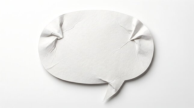 White speech bubble with crumpled paper texture for comments