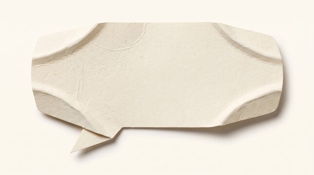 blank beige paper speech bubble with torn edge