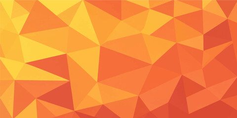 Fototapeta premium Vibrant abstract orange yellow low poly geometric background with 3D triangle mesh pattern