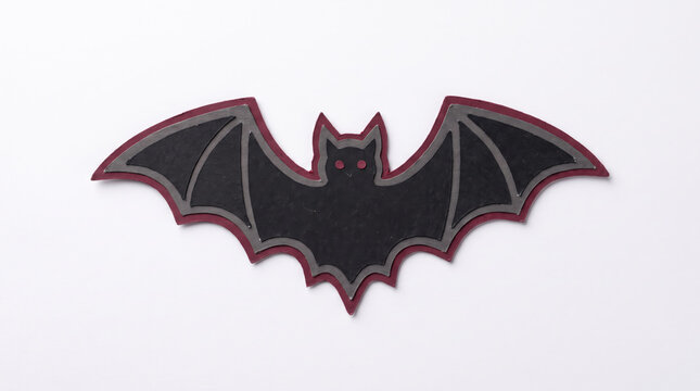 Classic vampire bat as a layered black cardboard cutout