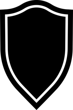 Shield silhouette icon for security emblem.