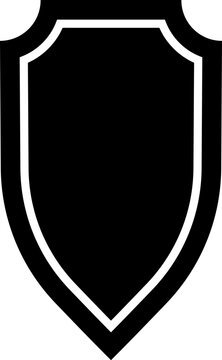 Shield silhouette icon for security emblem.