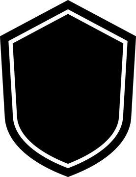 Shield silhouette icon for security emblem.