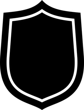 Shield silhouette icon for security emblem.