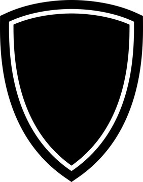 Shield silhouette icon for security emblem.