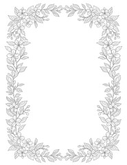 Obraz premium Botanical floral pattern border and frame illustration
