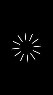 Animated circular loading mark with black background 