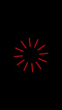 Animated circular loading mark with black background 
