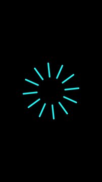 Animated circular loading mark with black background 