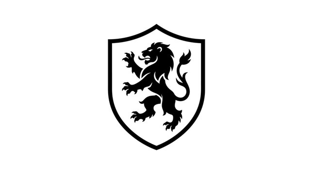 Lion heraldic emblem shield symbol
