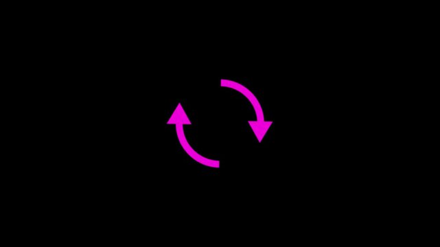 Circle arrow refresh and reload icon animation with progress loading bar