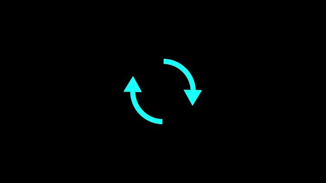 Circle arrow refresh and reload icon animation with progress loading bar